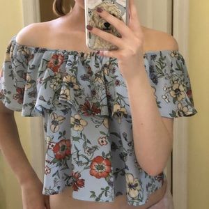 floral off-the-shoulder top